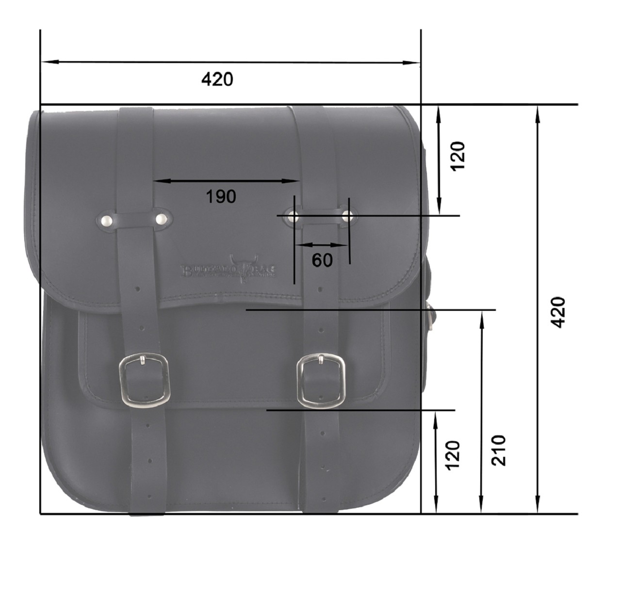 Saddlebag "Frisco" 36 litres with bracket 180 mm suitable for HD Softail+Cruiser - left