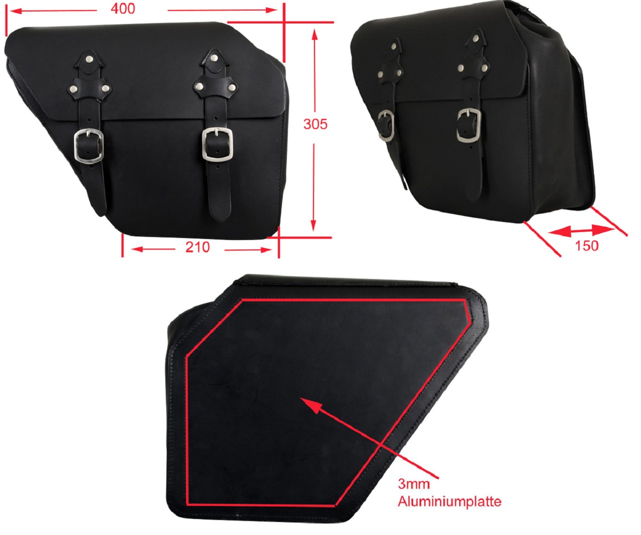 Saddlebag "Toledo" 13 litres with bracket suitable for Victory Judge - left