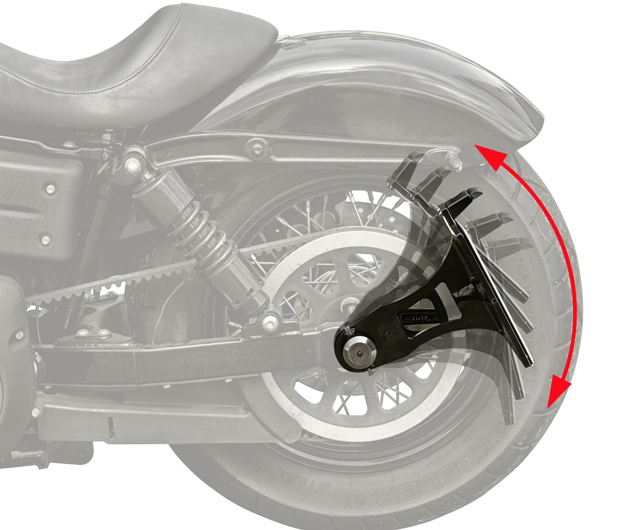 Seitlicher Kennzeichenhalter 3/4x16" Achse passend für HD Dyna Street Bob 2006-2007