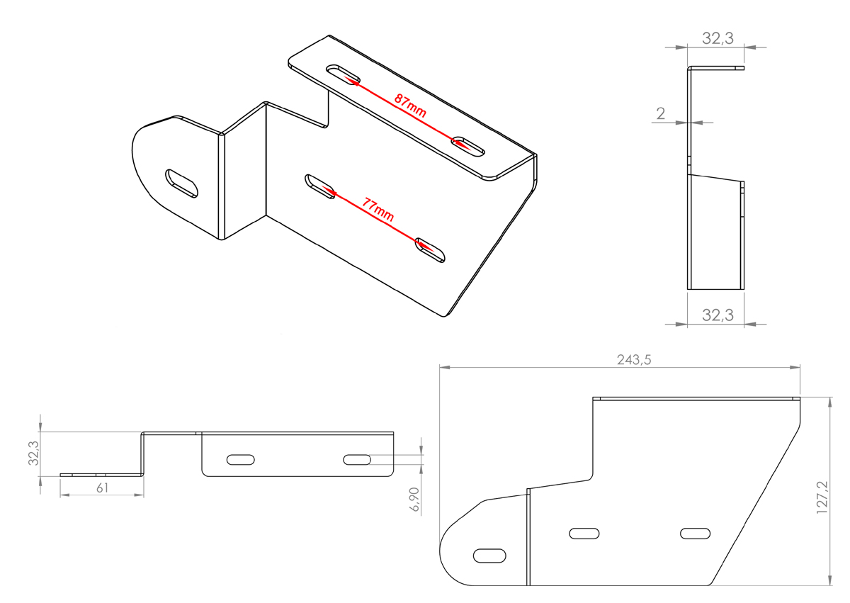 Satteltaschenhalter passend für HD Dyna mit Solositz - links