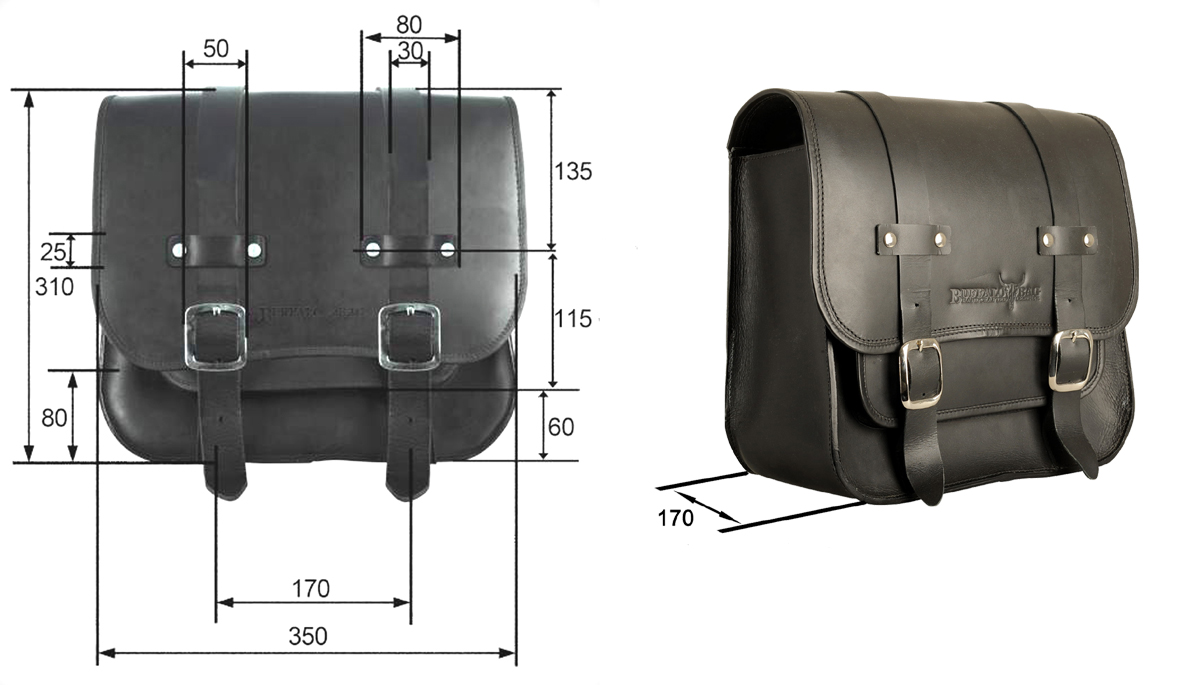 Saddlebag "Vegas" 17 litres complete set suitable for HD Softail Slim + Blackline - left