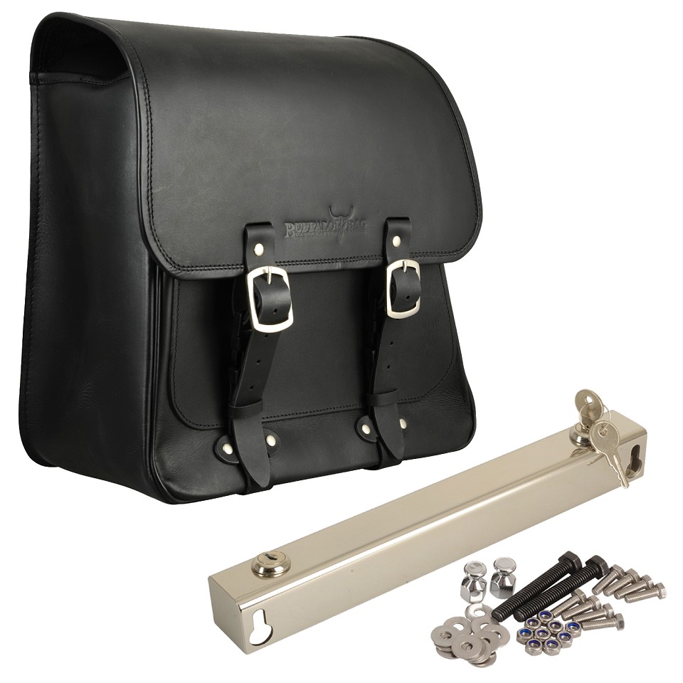 Saddlebag "Boston" 20 litres with bracket 235 mm suitable for HD Softail+Cruiser - left