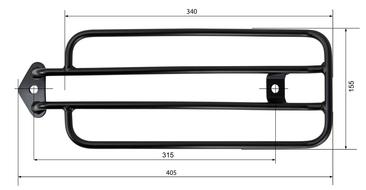 Gepäckträger schwarz passend für HD Softail Streetbob und Slim