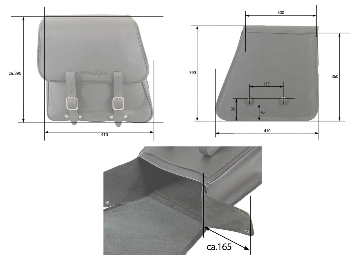 Saddlebag "Boston" 28 litres with bracket suitable for HD Sportster (1996-2021) - left