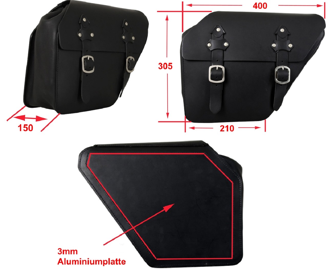 Saddlebag "Toledo" 13 litres with bracket suitable for Victory Judge - right