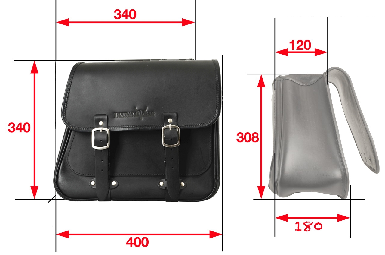 Saddlebag "Boston" 20 litres with bracket 183 mm suitable for HD Softail+Cruiser - right