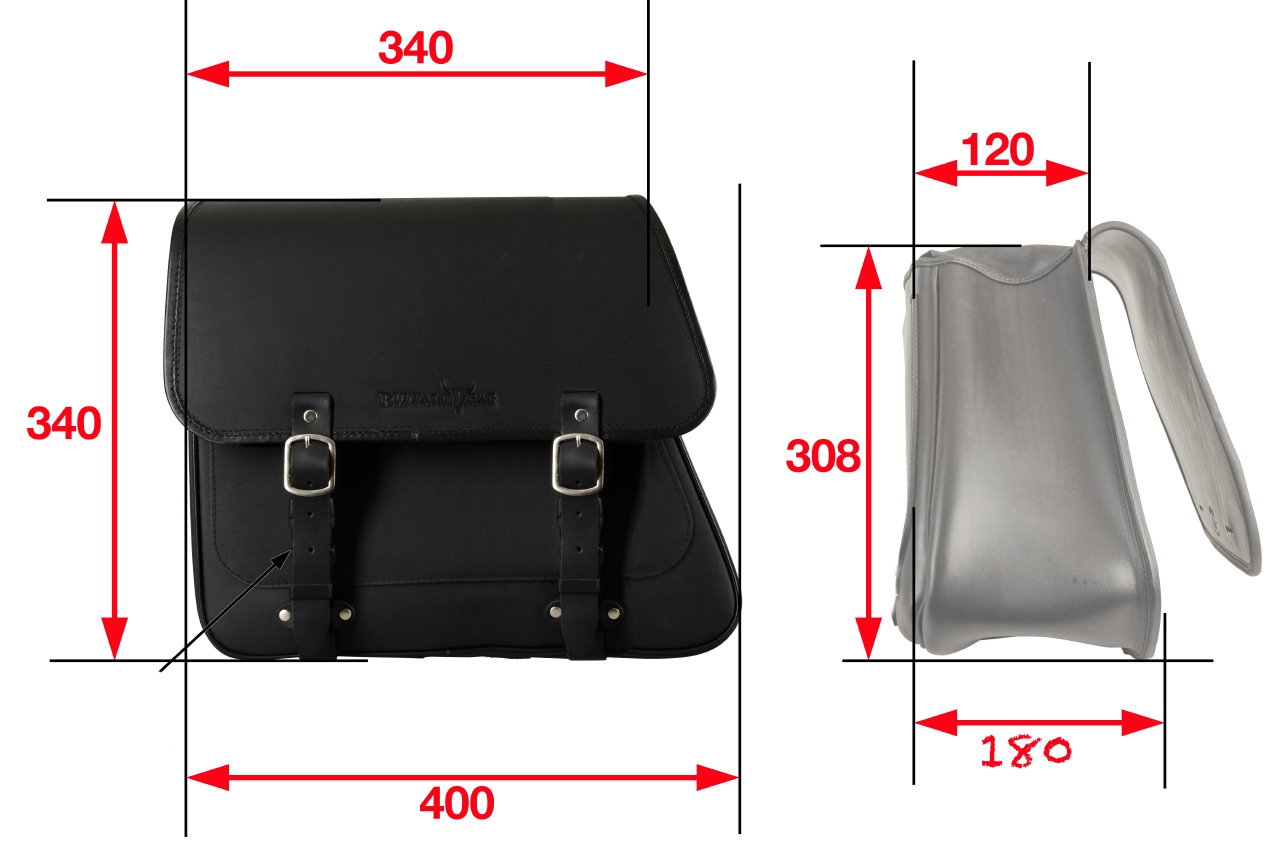 Saddlebag "Boston" 20 litres with bracket suitable for HD Dyna - left