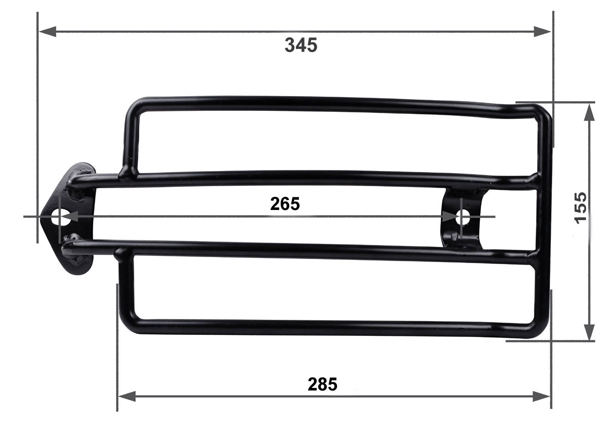 Luggage rack black steel suitable for HD Dyna