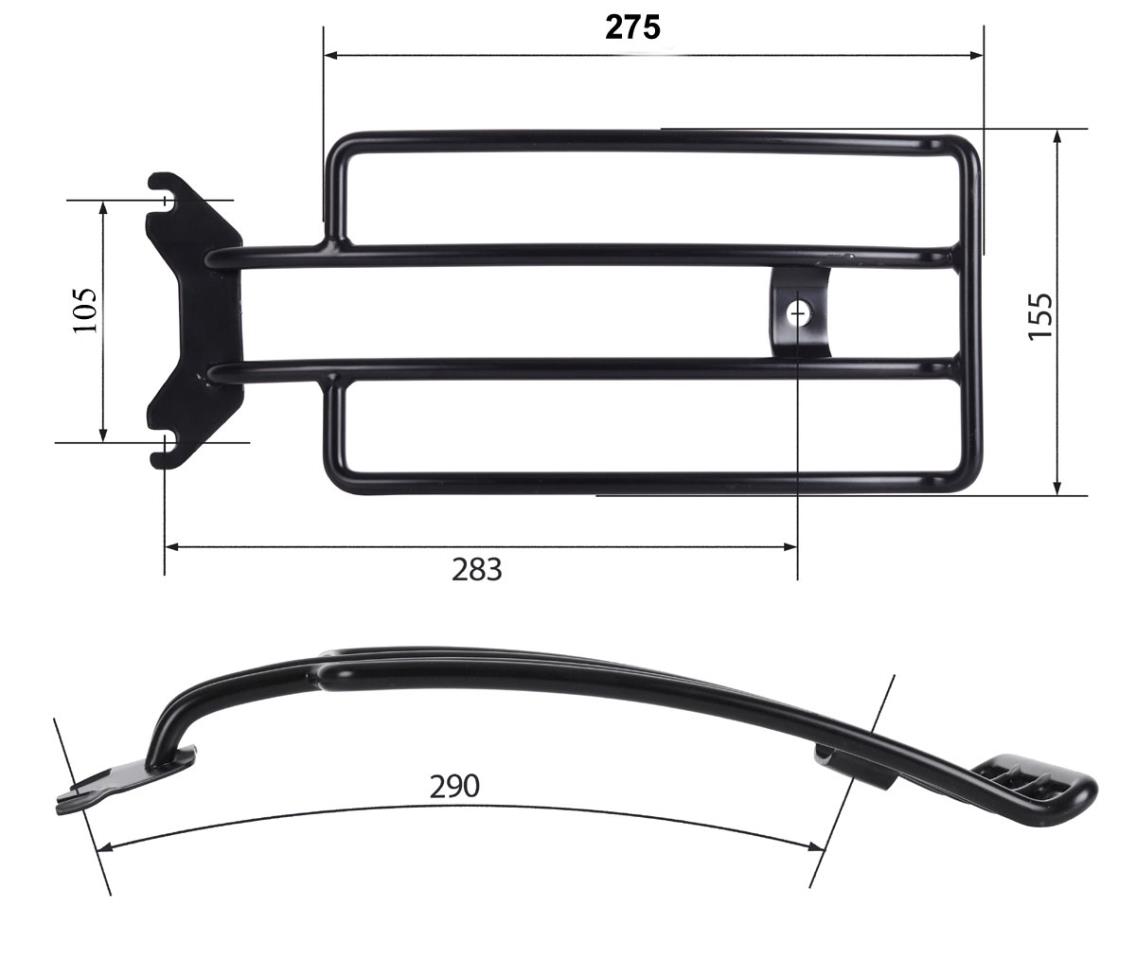 Gepäckträger schwarz passend für HD Softail