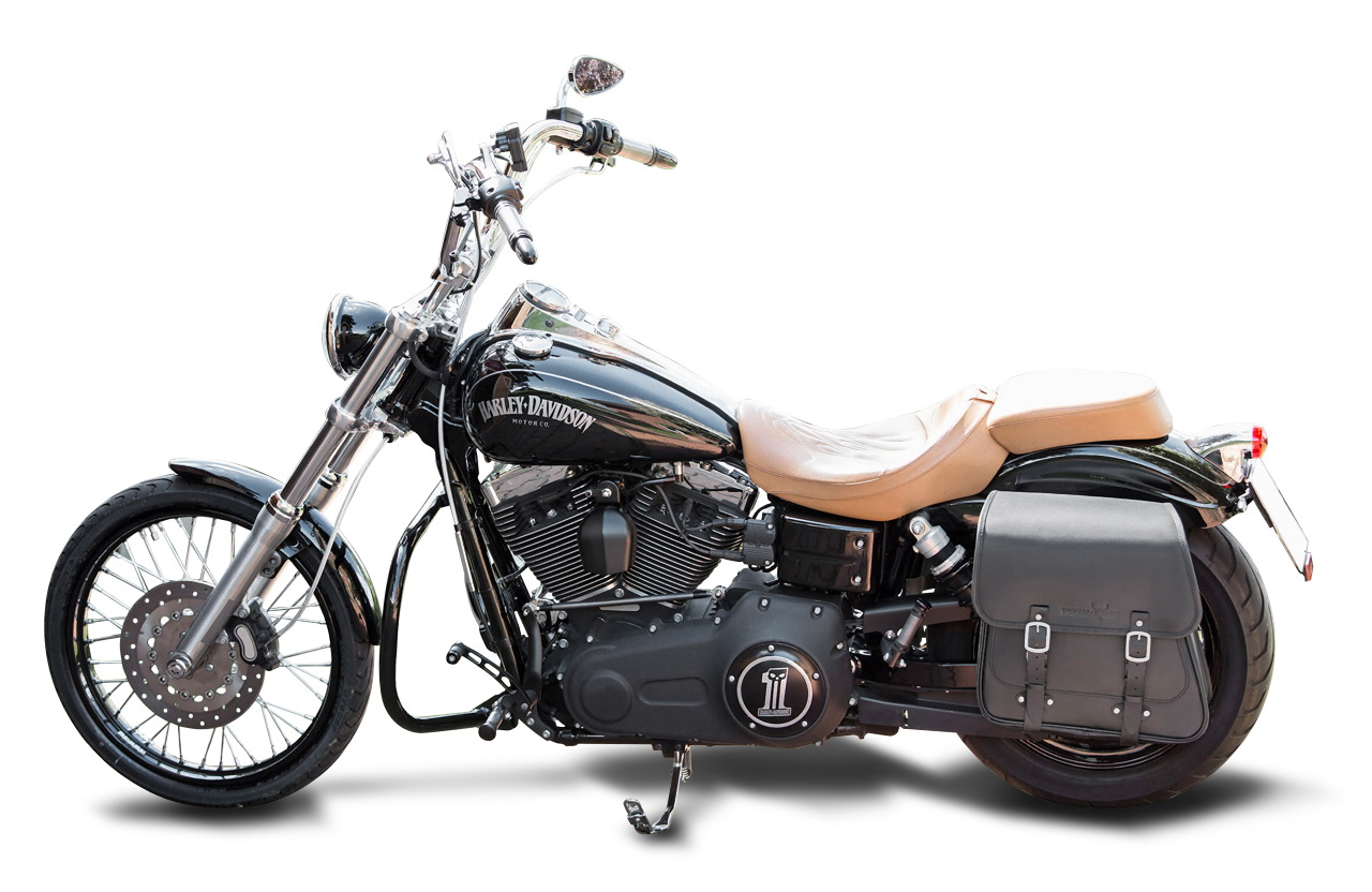 Saddlebag "Boston" 28 litres with bracket suitable for HD Dyna - left